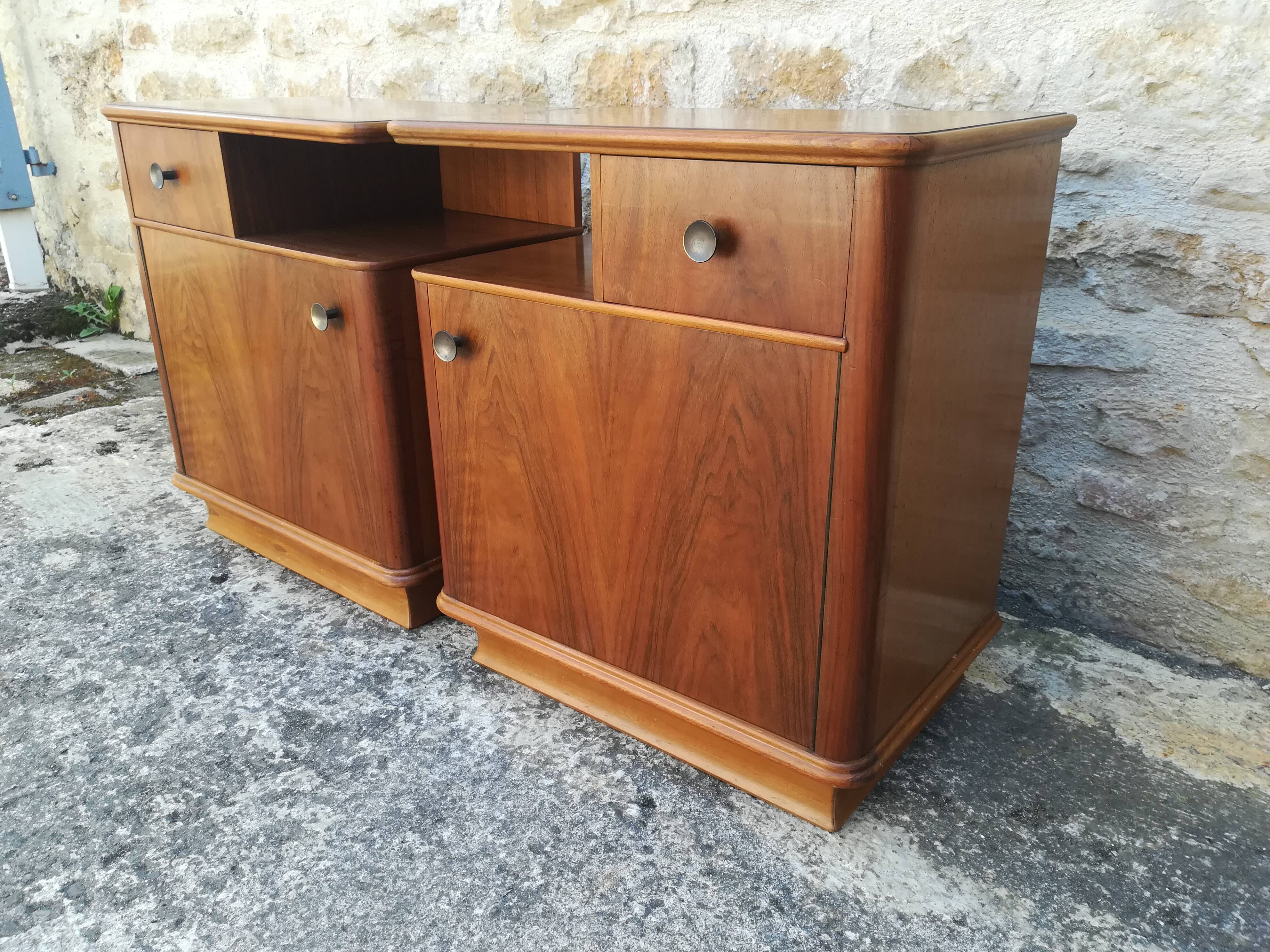 Walnut bedside tables
