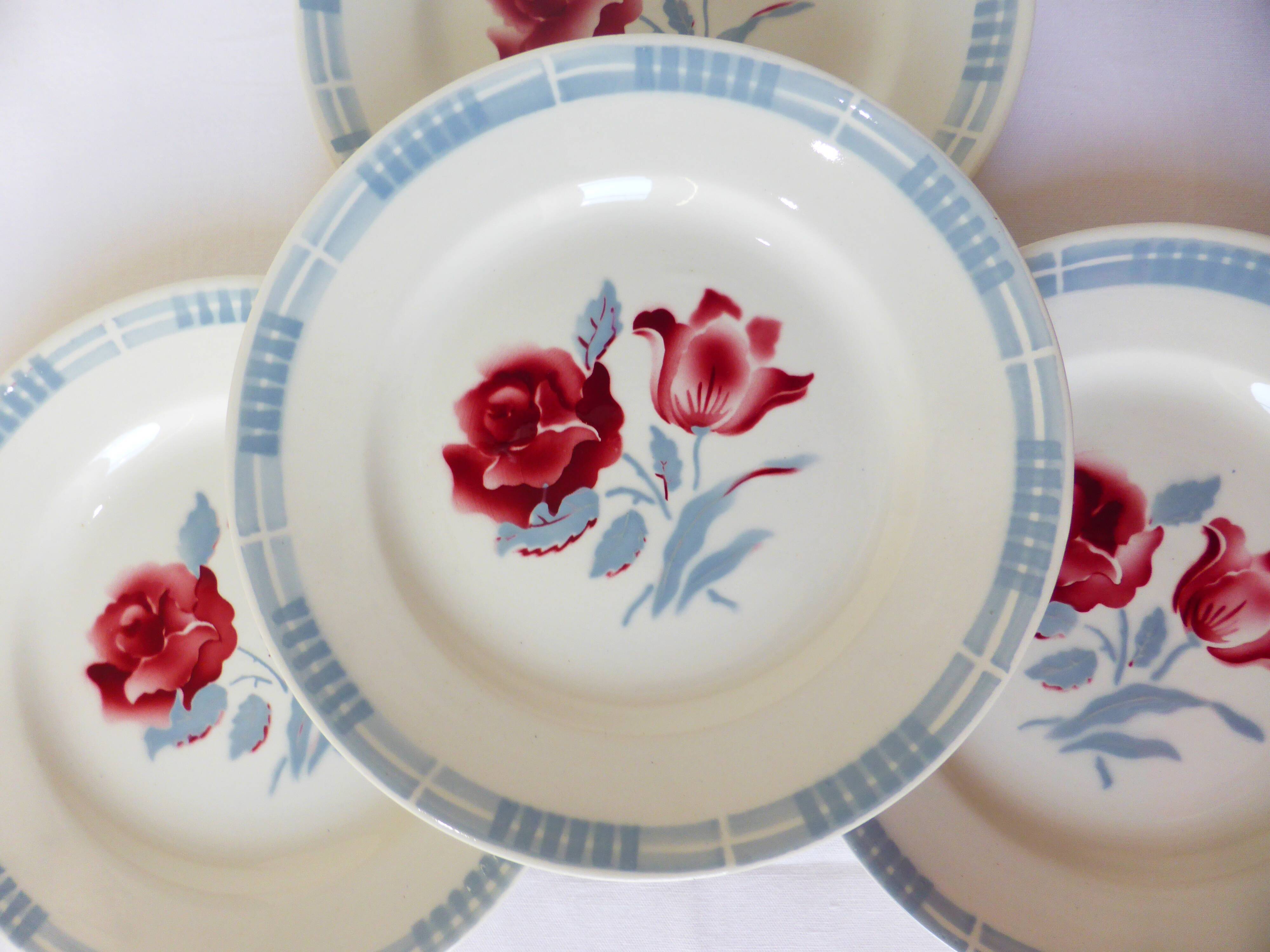 4 dessert plates of Digoin Sarreguemines model Troyes 220550