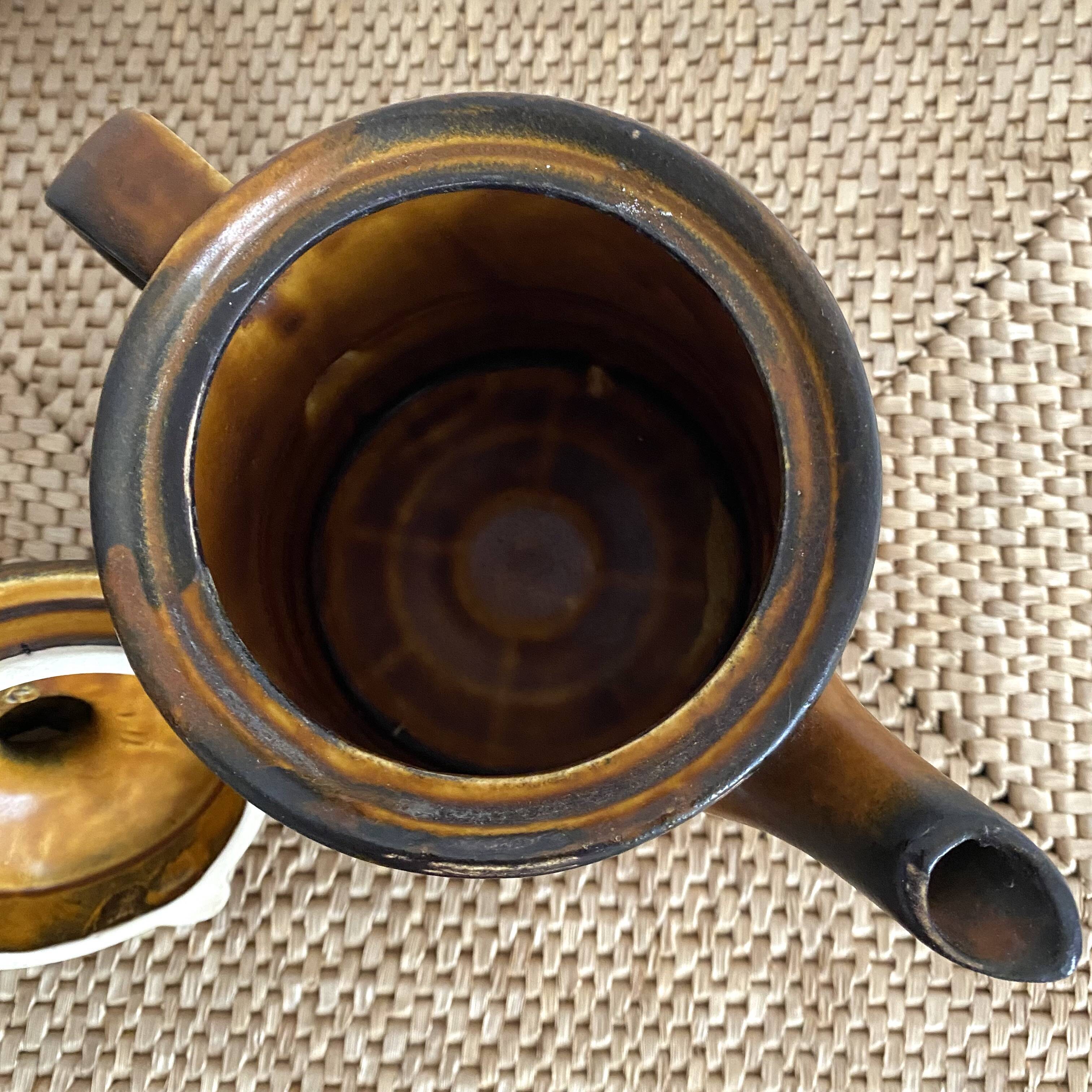 Glazed stoneware teapot from the 70s