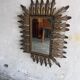Brutalist sun mirror in wrought iron, 1960s