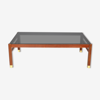 Rosewood coffee table and smoked glass