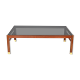 Table basse en palissandre et verre fumé