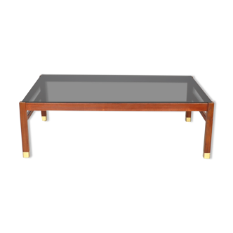 Rosewood coffee table and smoked glass