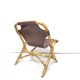 Vintage armchair bamboo rattan and leather