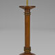 Pair of art deco lamps in wood and patinated bronze around 1930