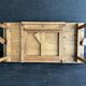 Manufrance wooden bedside table, folding tray with book holder.