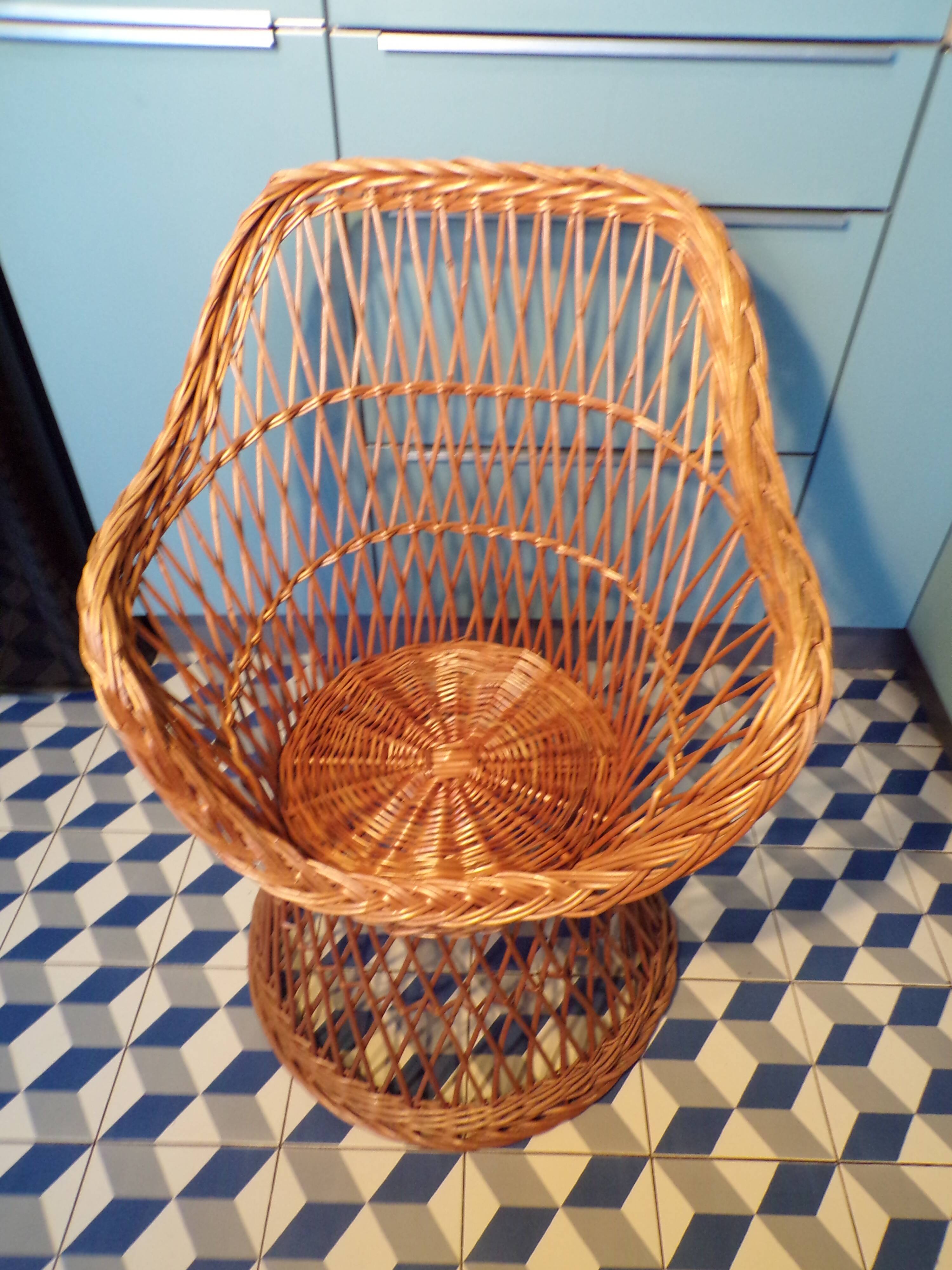 Vintage rattan armchair