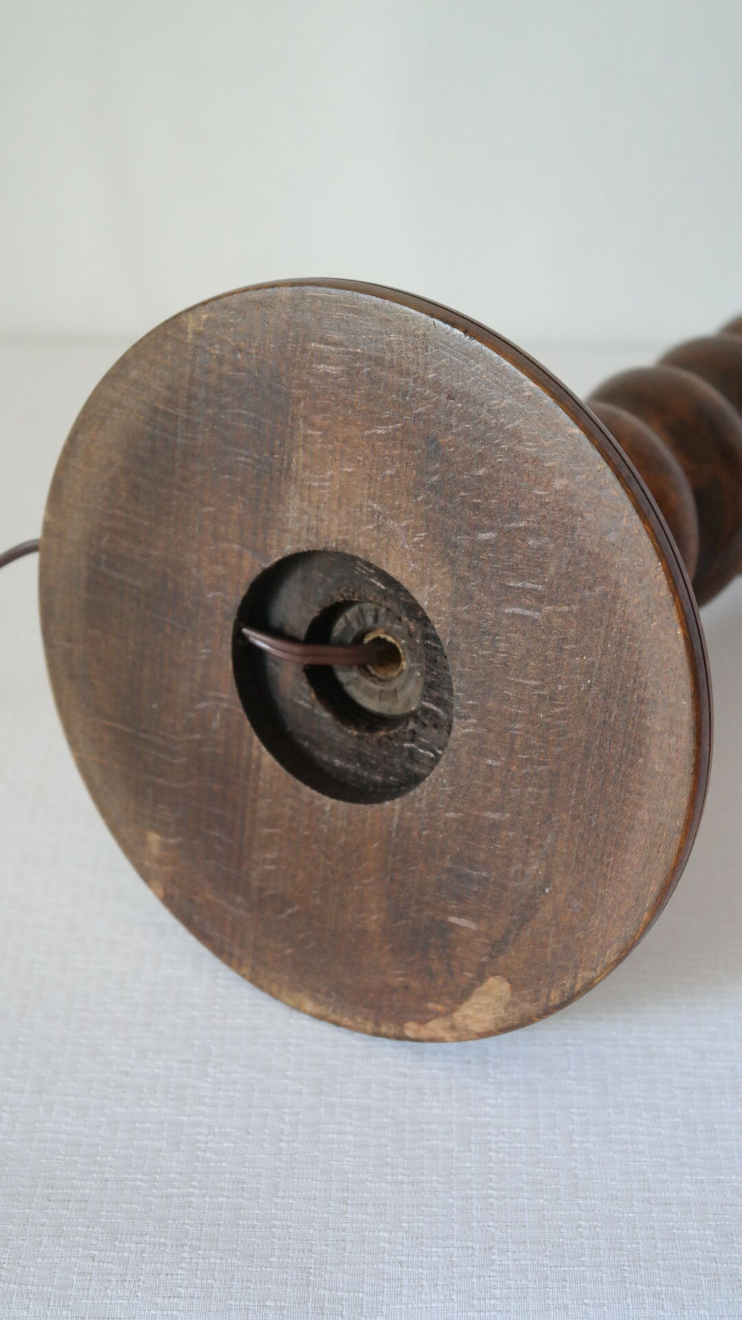 Vintage twisted turned wooden lamp base