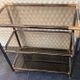 Vintage Italian design console in brass and smoked glass