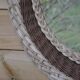 Round woven rattan mirror with rope from the 1970s.