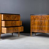 Set of 2 Identical Biedermeier Chests of Drawers, Germany, 19th Century, Wa