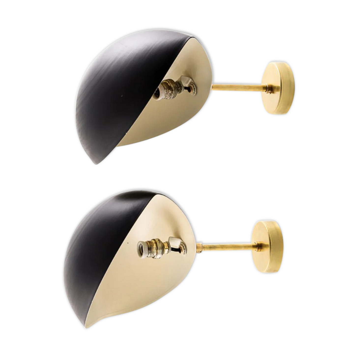 Pair of Italian black shell appliques