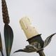 Pair of vintage metal wall sconces in the shape of wheat ears.
