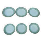 6 Anciennes Assiettes Plates Céladon Villeroy & Boch années 50