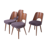 4 chaises de salle à manger par oswald haerdtl pour ton, années 1950, set de 4