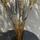 Bayadere patterned vase in glass, transparent and vintage ochre