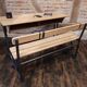 Two-seater schoolboys desk in oak