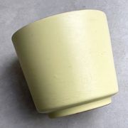 Mid Century pastel yellow ceramic planter / flower pot