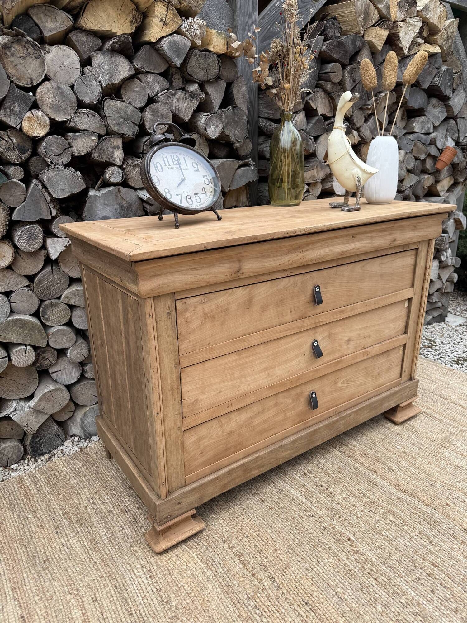Renovated antique solid wood chest of drawers