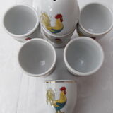 Service 6 shells and white earthenware salt shaker
