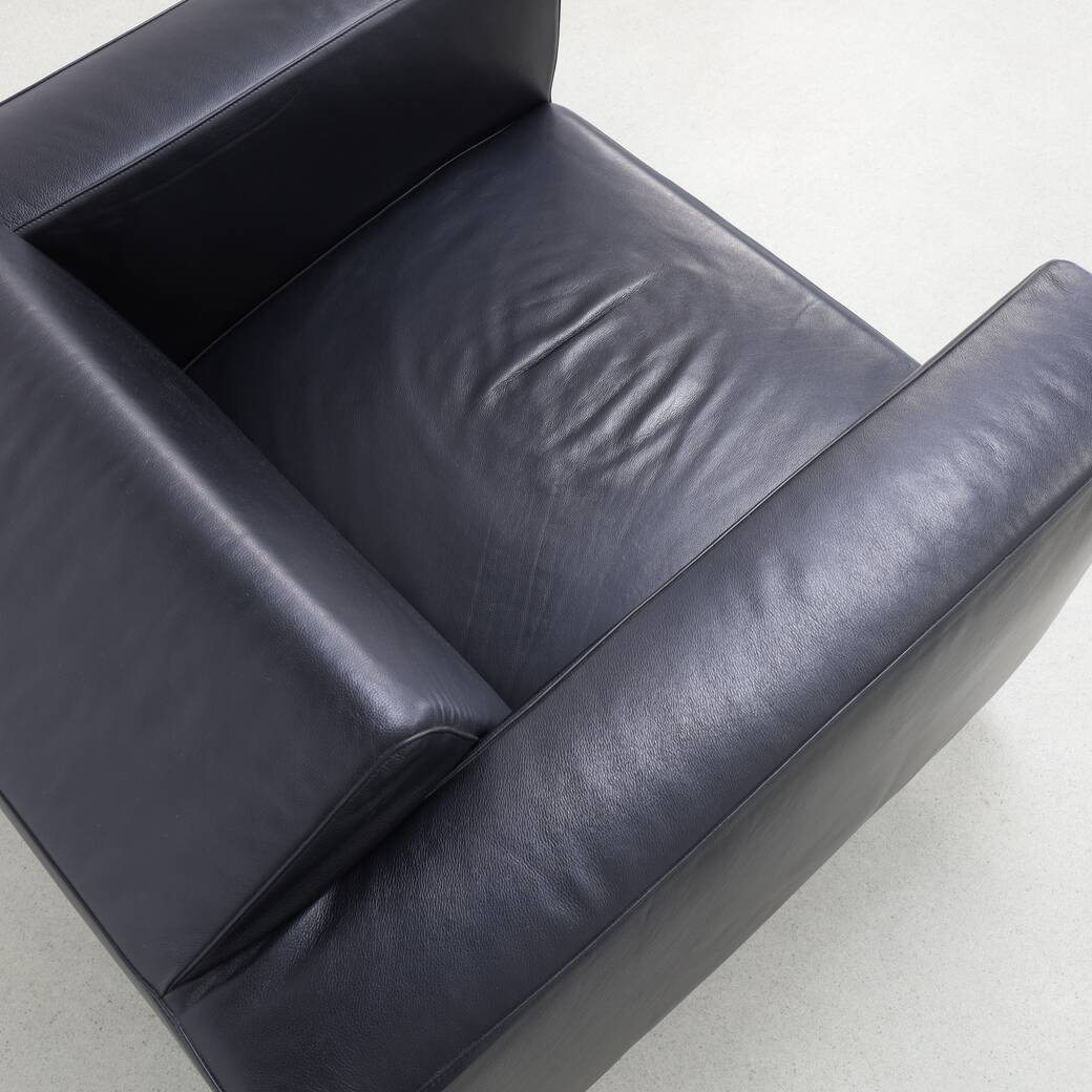 Lounge Chair in Leather and Chrome by Molinari, 1990s