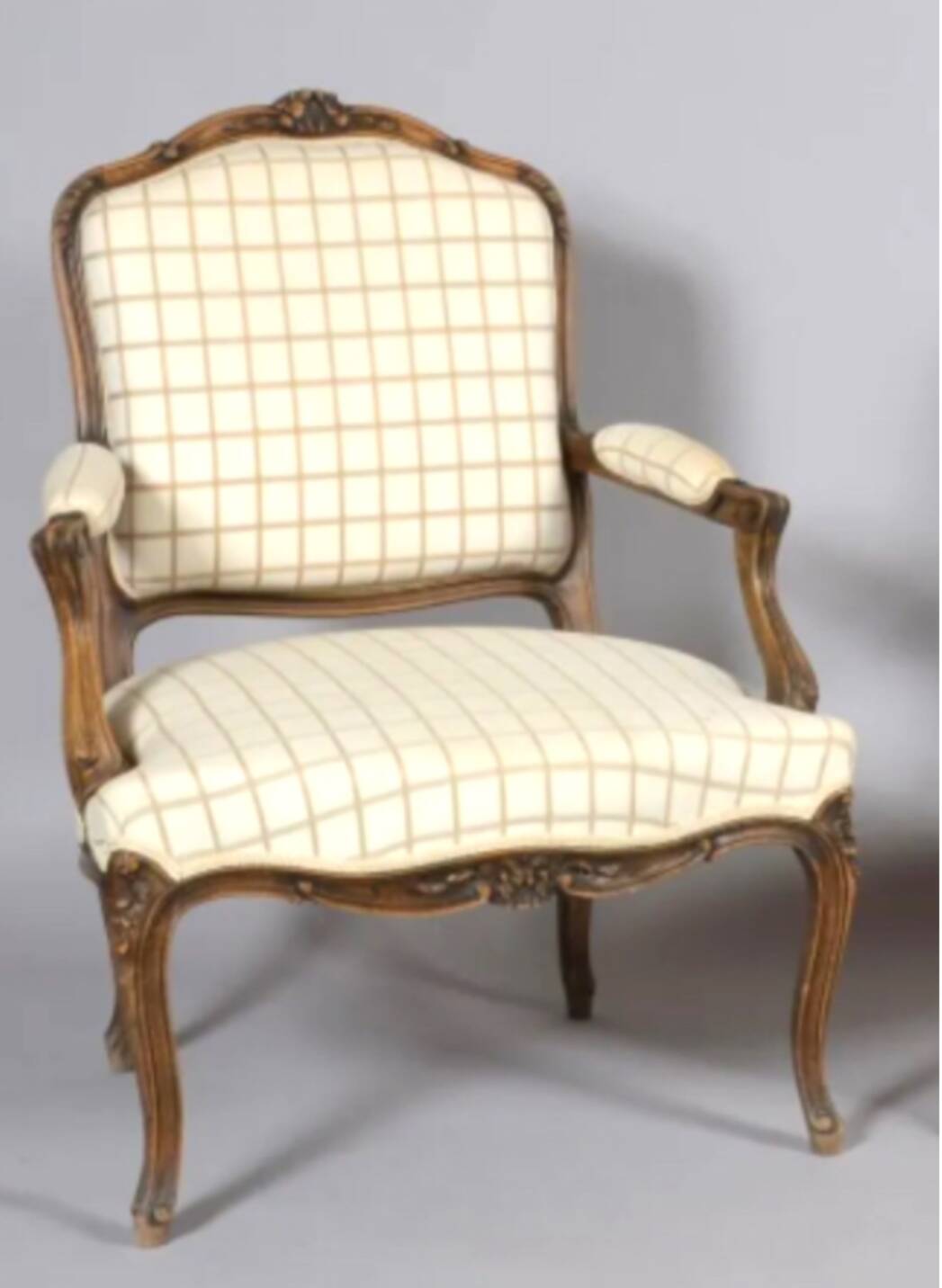 Pair of Louis XV style armchairs in molded and carved beech