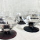 6 Art Deco glasses, purple foot