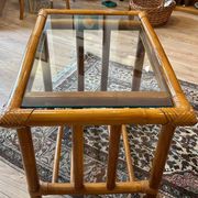 Table basse rotin vintage