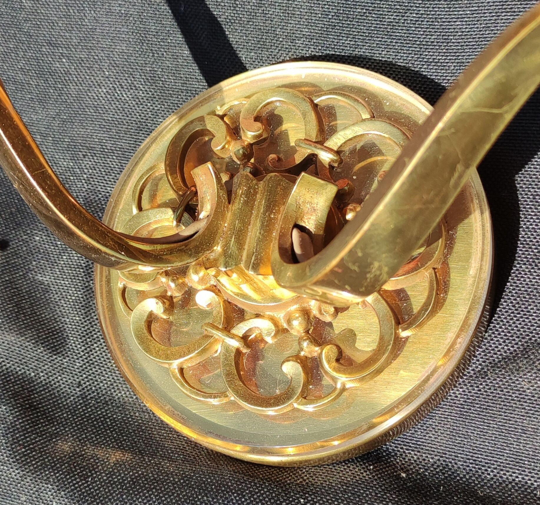 Pair of bronze and glass/neoclassical wall lamps