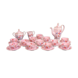 Epiag Czechoslovakia 27-piece art deco pink porcelain coffee set