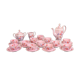 Epiag Czechoslovakia 27-piece art deco pink porcelain coffee set