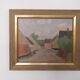 Modernist landscape painting by Hjalmar Lundström 1950's