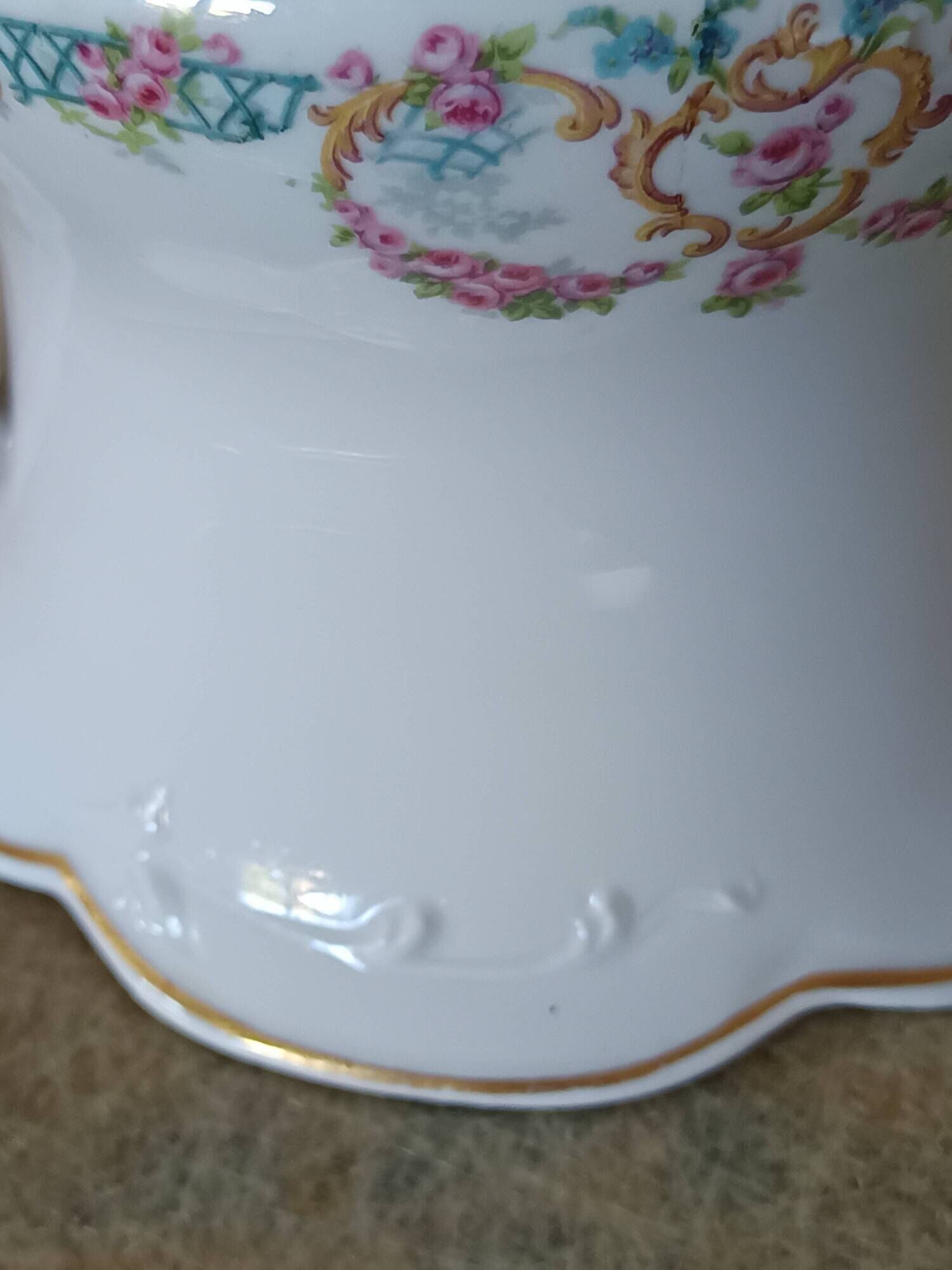 Limoges porcelain service – Lewis Straus & Sons – gold floral decoration