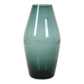 Handmade mid-century glass vase / tourmaline-colored / 1960s / 1970s
