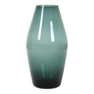Handmade mid-century glass vase / tourmaline-colored / 1960s / 1970s