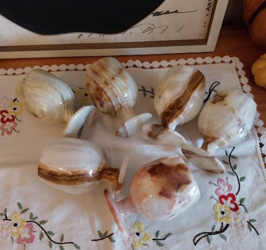 Vintage stemware made from genuine onyx