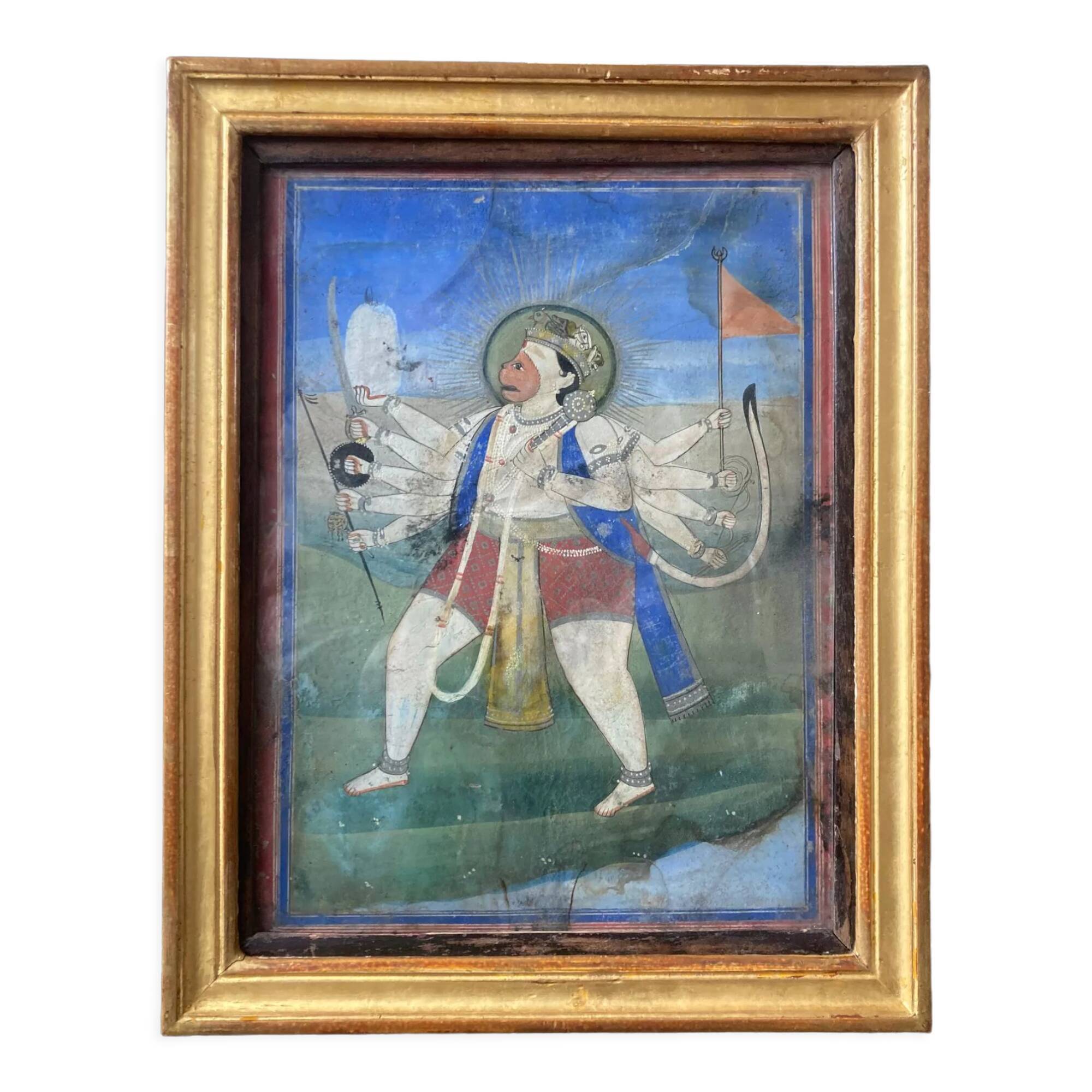 Indian miniature depicting an avatar of Anupam the monkey god