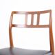 Dining chair – Niels Otto Møller – Model 79 – Teak & black leather – JL Møllers Møbelfabrik – 1960s