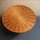 Table basse en rotin vintage