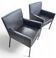 Pair manet minotti arm chairs 2004 / dark brown leather / chrome