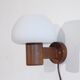 Vintage Danish wall lamp in teak and opaline 1960