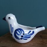 Zoomorphic bird ashtray, hand-decorated ceramic GL, Italy.