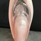 Vase en verre moulé rose art déco 18 cm