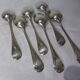6 vintage silver plated soup spoons with hallmarks
