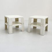 Set of 4 white "Quattro Gatti" side tables by Mario Bellini for C&B Italia, 1960