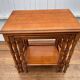 Set of 3 rustic cherry wood nesting coffee tables from the 1950s.