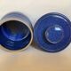 Blue ceramic water butter dish