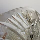 Bol en cristal de plomb vintage des années 1970 : pièce maîtresse de table bohémienne