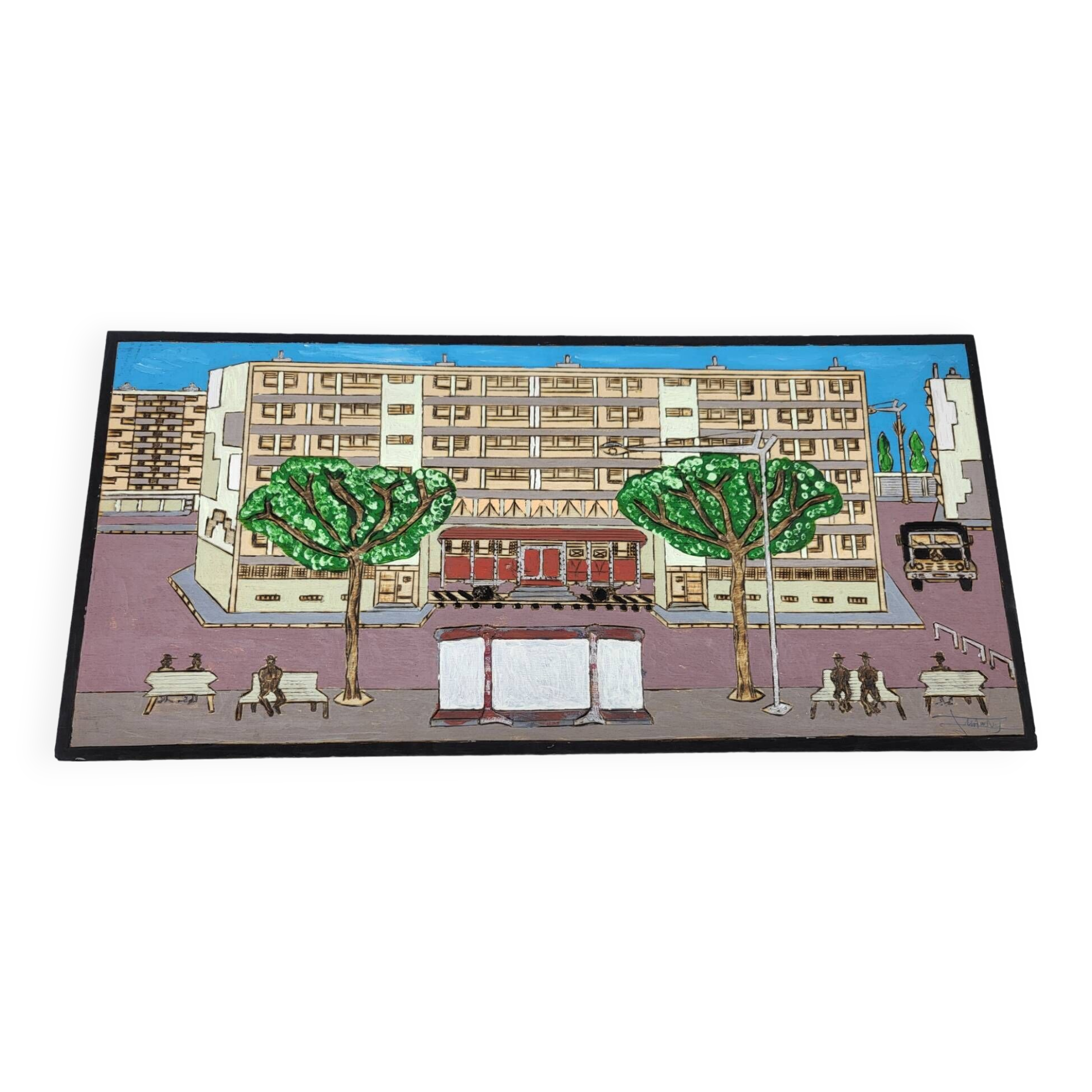 Naive Art painting painting on wood