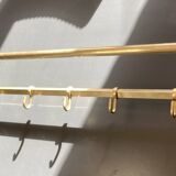 Art-deco wall-mounted coat rack in brass